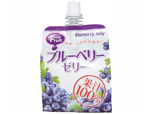 Inhaling fresh fruit juice jelly Blueberry
